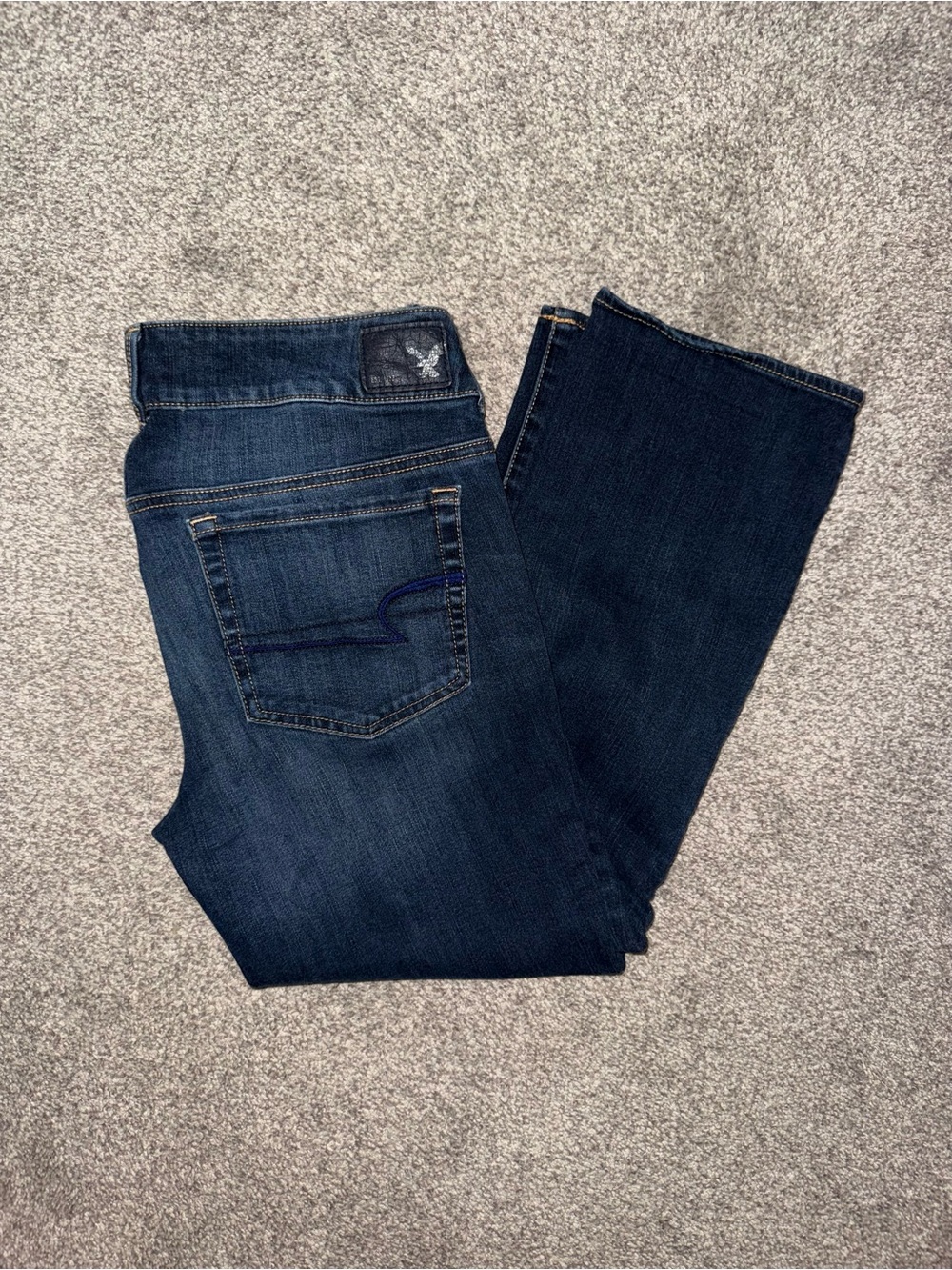 American Eagle Outfitters Dark Indigo Artist Crop Super Stretch Jeans